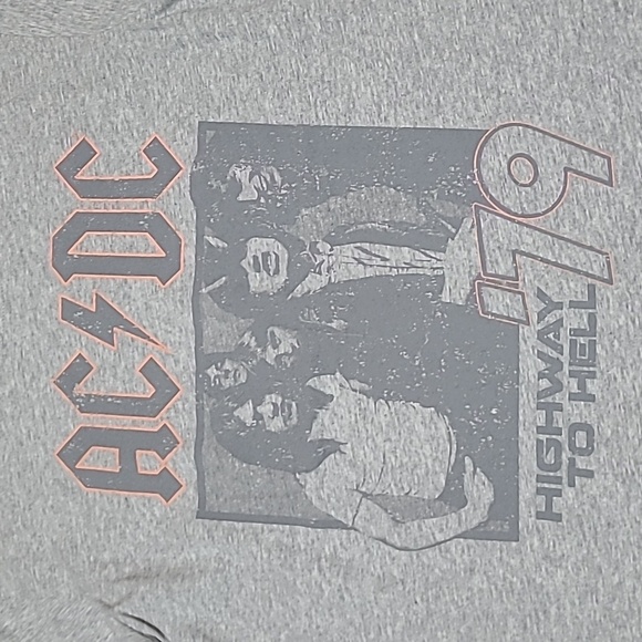 AC/DC HIGHWAY-TO-HELL TOUR OF 79 GRAY CREW-NECK TEE-SHIRT - Picture 2 of 12